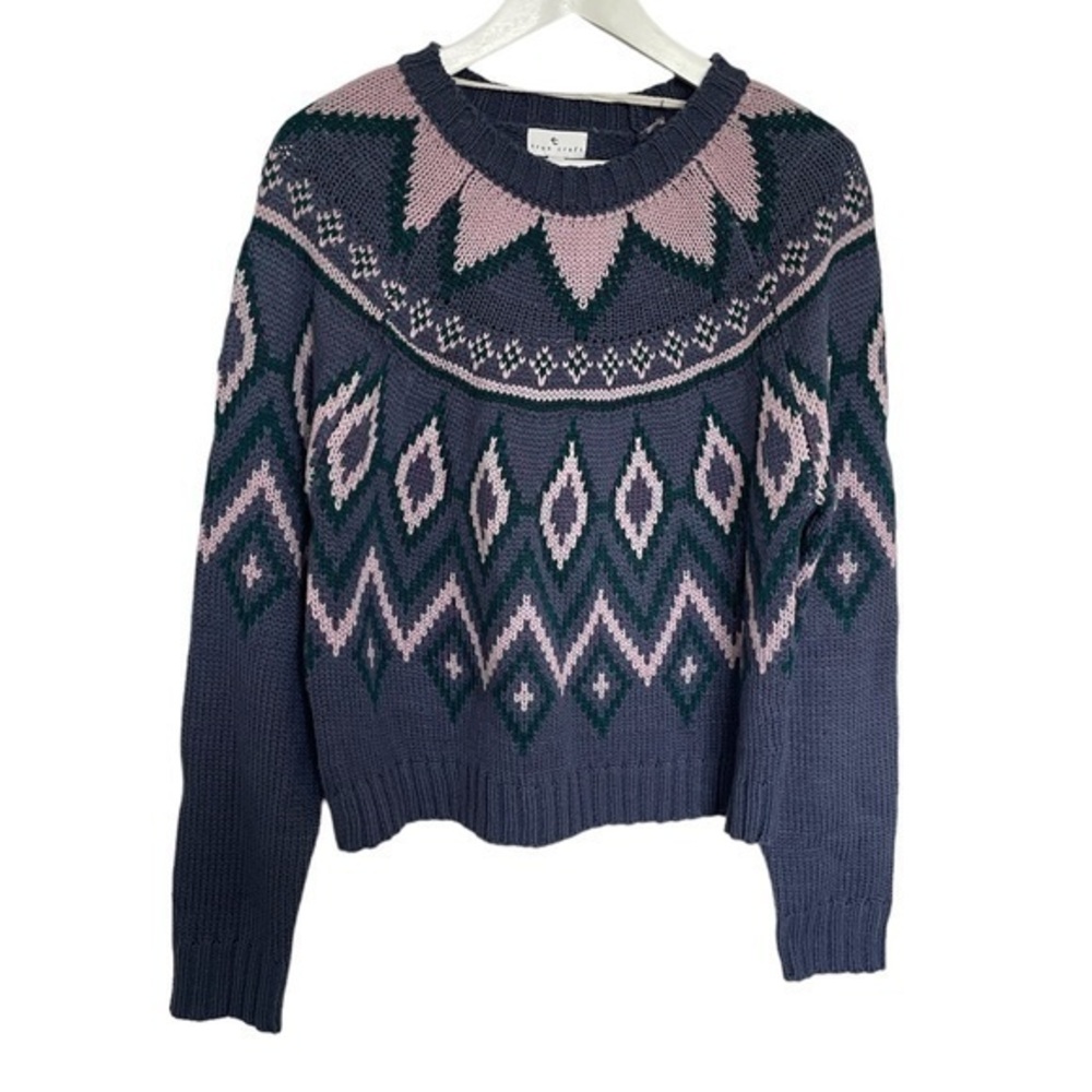 True Craft Intarsia Blue Sweater